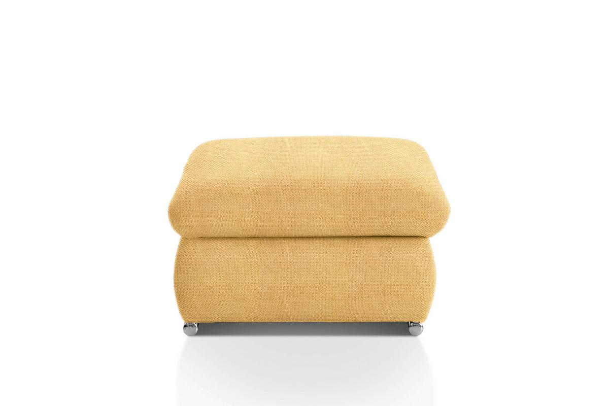 Polsterhocker Isona Gelb Chenille - Chromfarben/Gelb, Design, Textil (101/45/74cm) - Livetastic