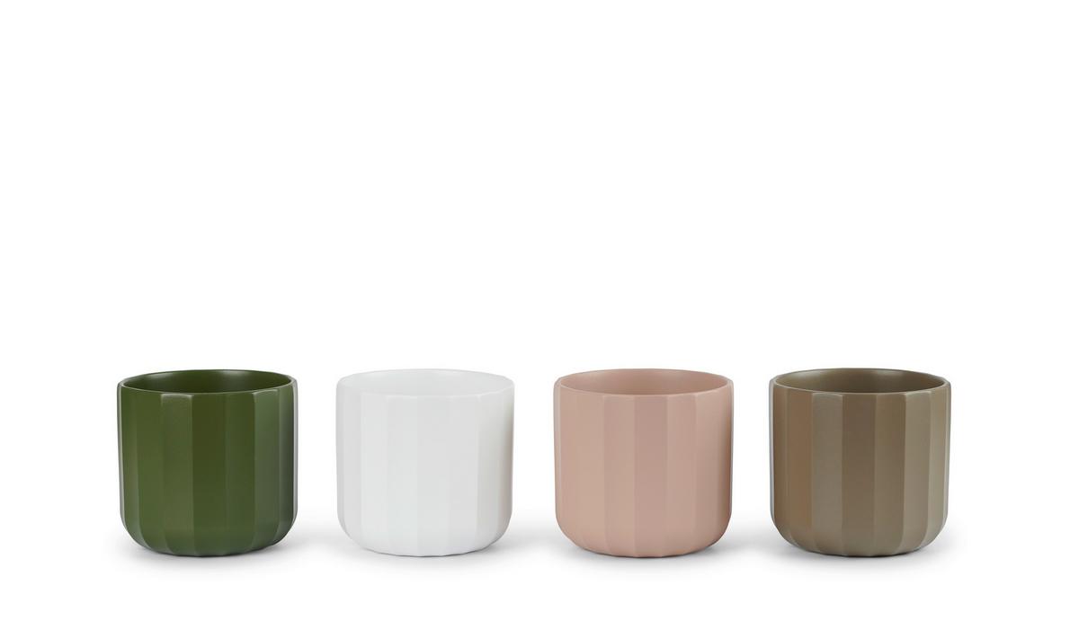 Virágtartó Edény Dragica - olívazöld/világos rózsaszín, Basics, kerámia (18,5/18cm) - James Wood