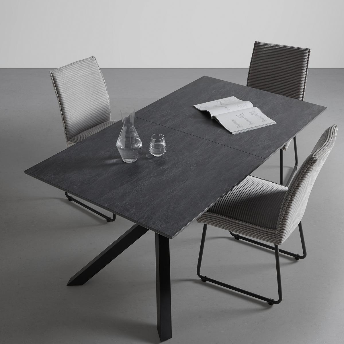 Rozkládací jídelní stůl KIANO 160-220 x 90cm - černá/antracitová, Moderní, kov/kompozitní dřevo (160-220/90/76cm) - Mömax