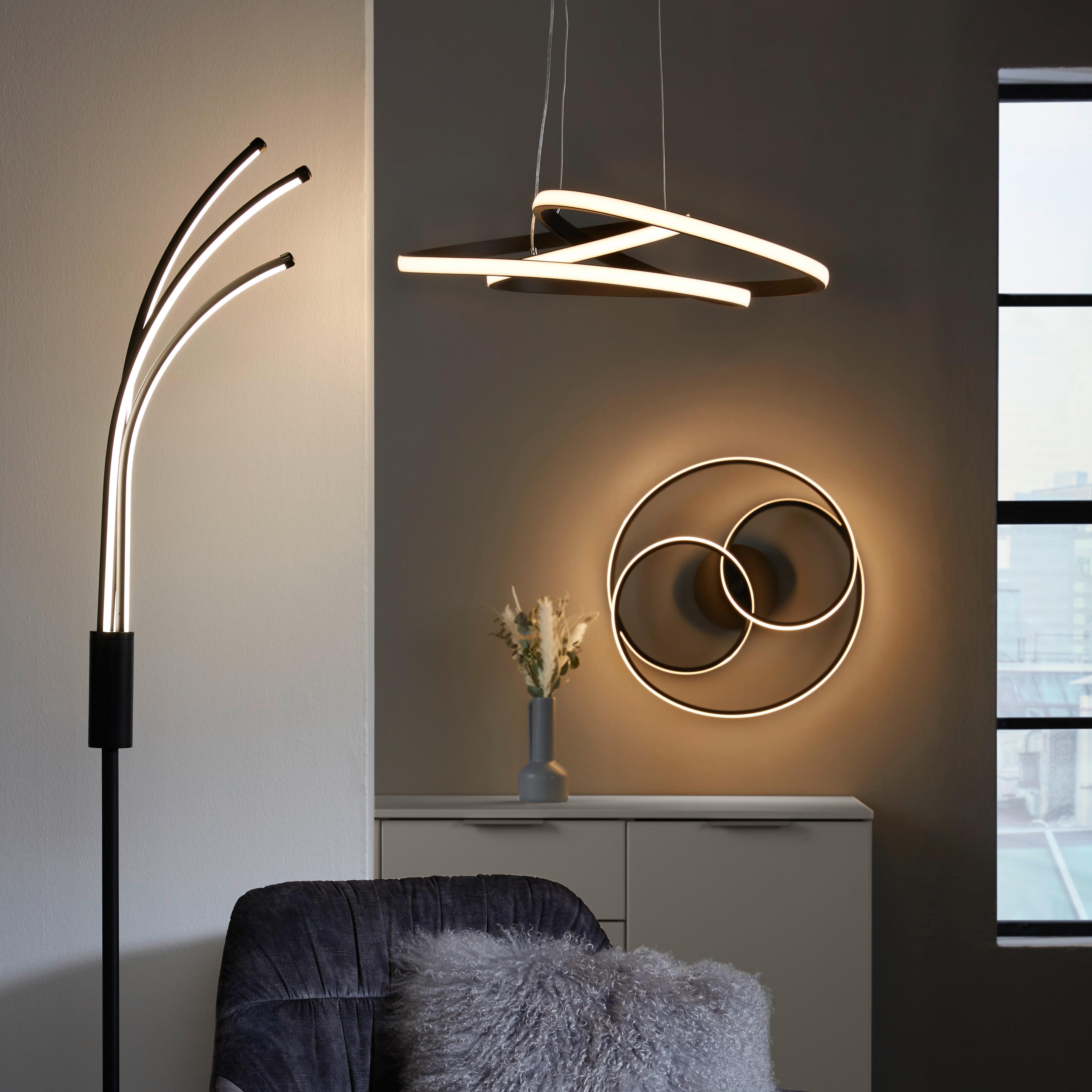 LED závesná lampa Mofer, 50/120cm, 33 Watt - čierna, Modern, kov/plast (50/120cm) - Premium Living
