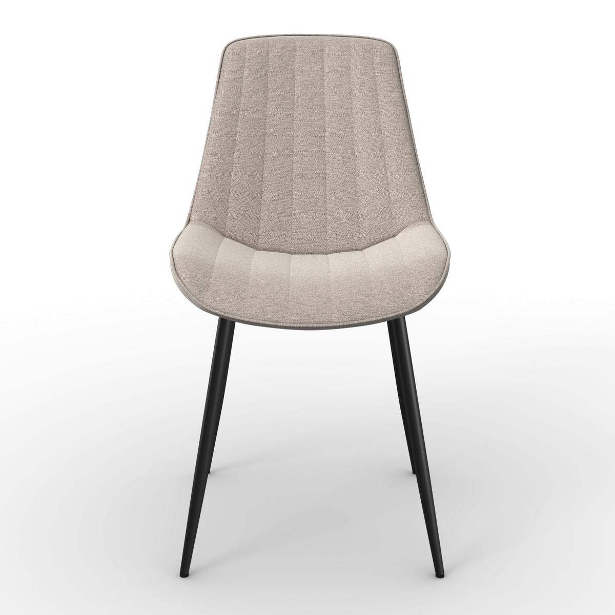 Jídelní set Eolona, 120cm - černá/krémová, Moderní, kov/kompozitní dřevo (120/76/120cm) - Bessagi Home