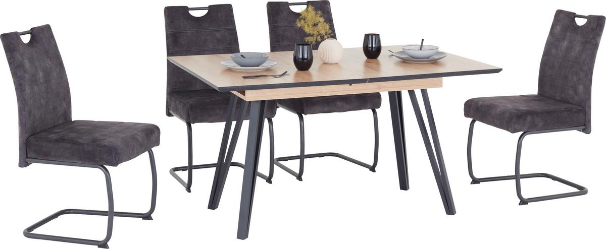 Ausziehtisch Vicky 140 Az Giga-S - Schwarz, KONVENTIONELL, Holzwerkstoff/Metall (140/75/90cm)
