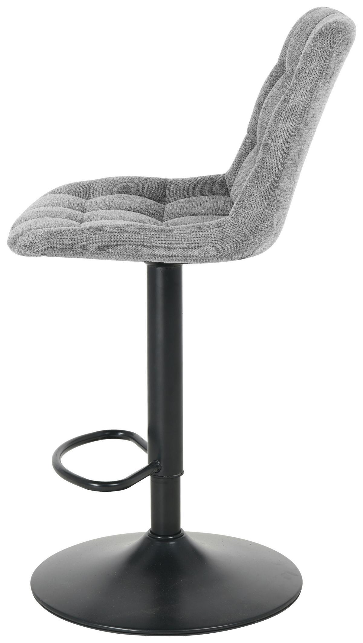 Barová stolička výškovo nastaviteľná - čierna/sivá, Modern, kov/drevo (46/94-114/55cm) - Mömax