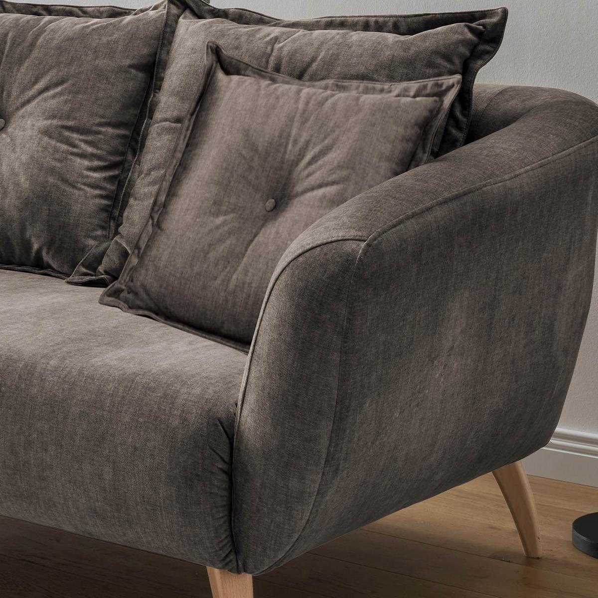 Ecksofa Baggio Braun S: 162/277 cm - Buchefarben/Braun, MODERN, Holz/Textil (162/277cm) - Livetastic