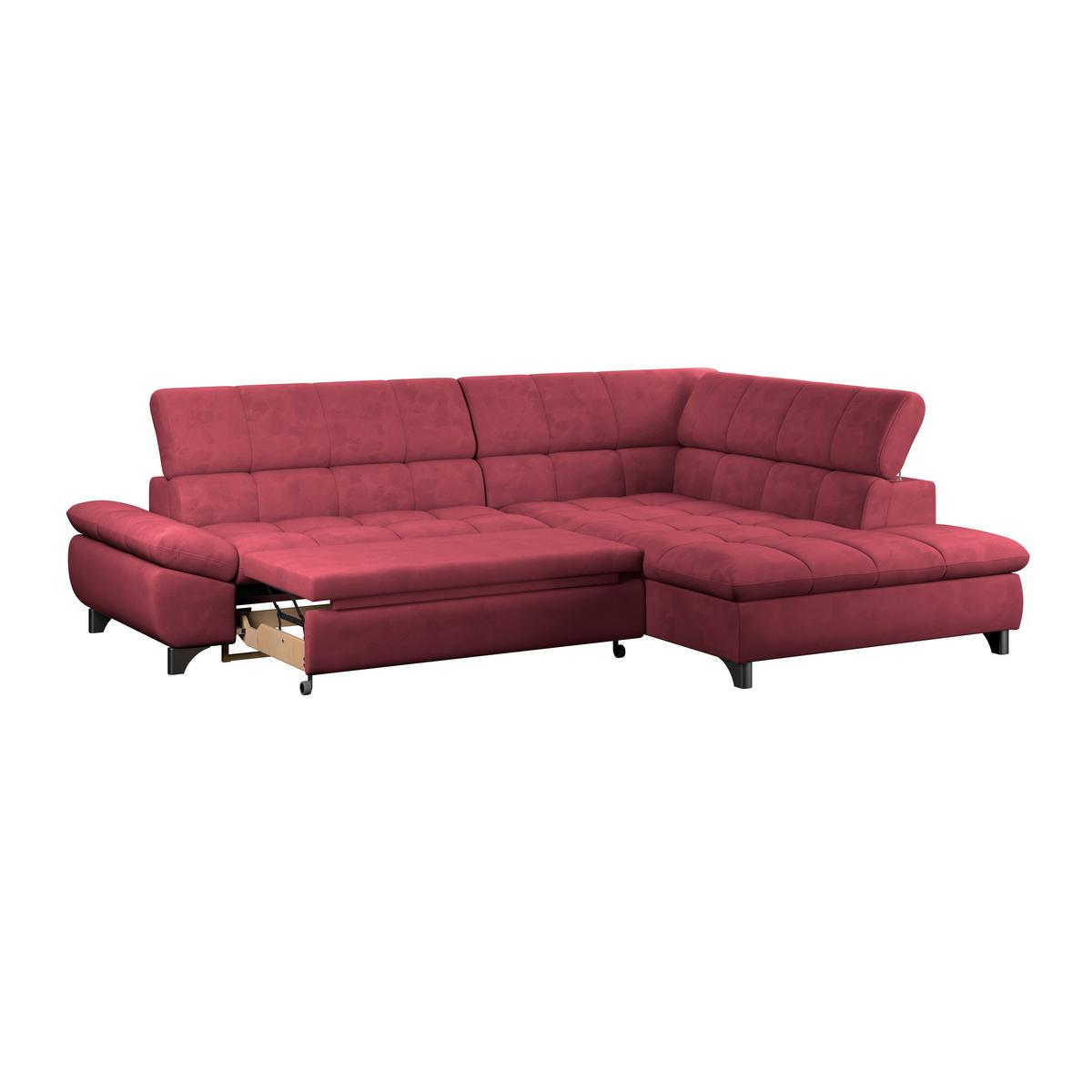Ecksofa Gemini Rot, B: 312cm - Chromfarben/Rot, KONVENTIONELL, Textil (312/234cm)