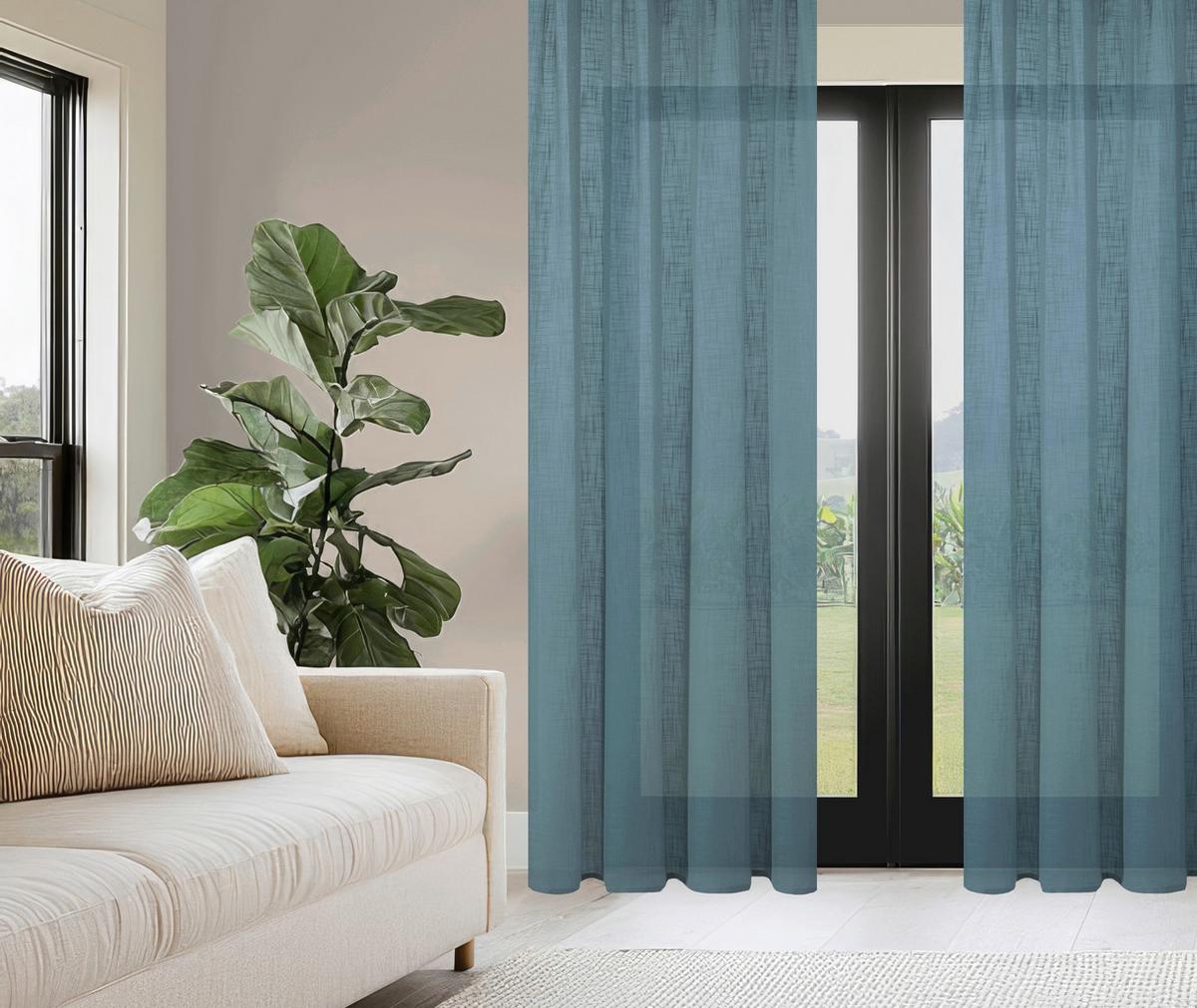 FERTIGVORHANG SOFTY 2ER SET - Blau, Basics, Textil (140/225cm)