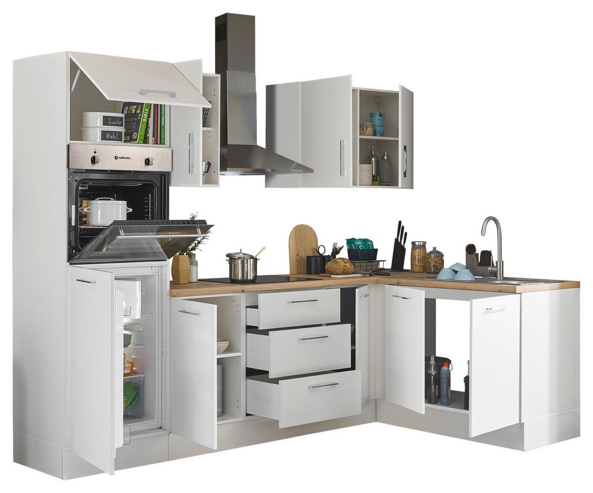 Eckküche Turin Weiß/Eiche Dekor 270x165 cm - Weiß/Eiche Artisan, Basics, Holzwerkstoff (270/165cm) - MID.YOU