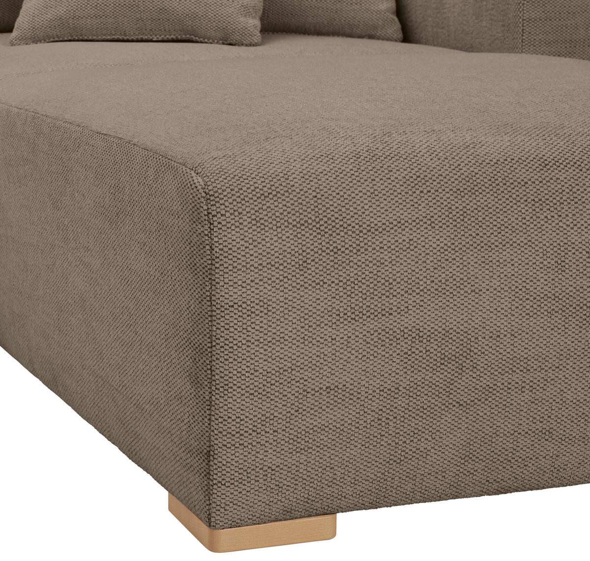 Wohnlandschaft Vouge Braun U: 283x371x208 Cm - Buchefarben/Schwarz, KONVENTIONELL, Textil (283/371/208cm) - Livetastic
