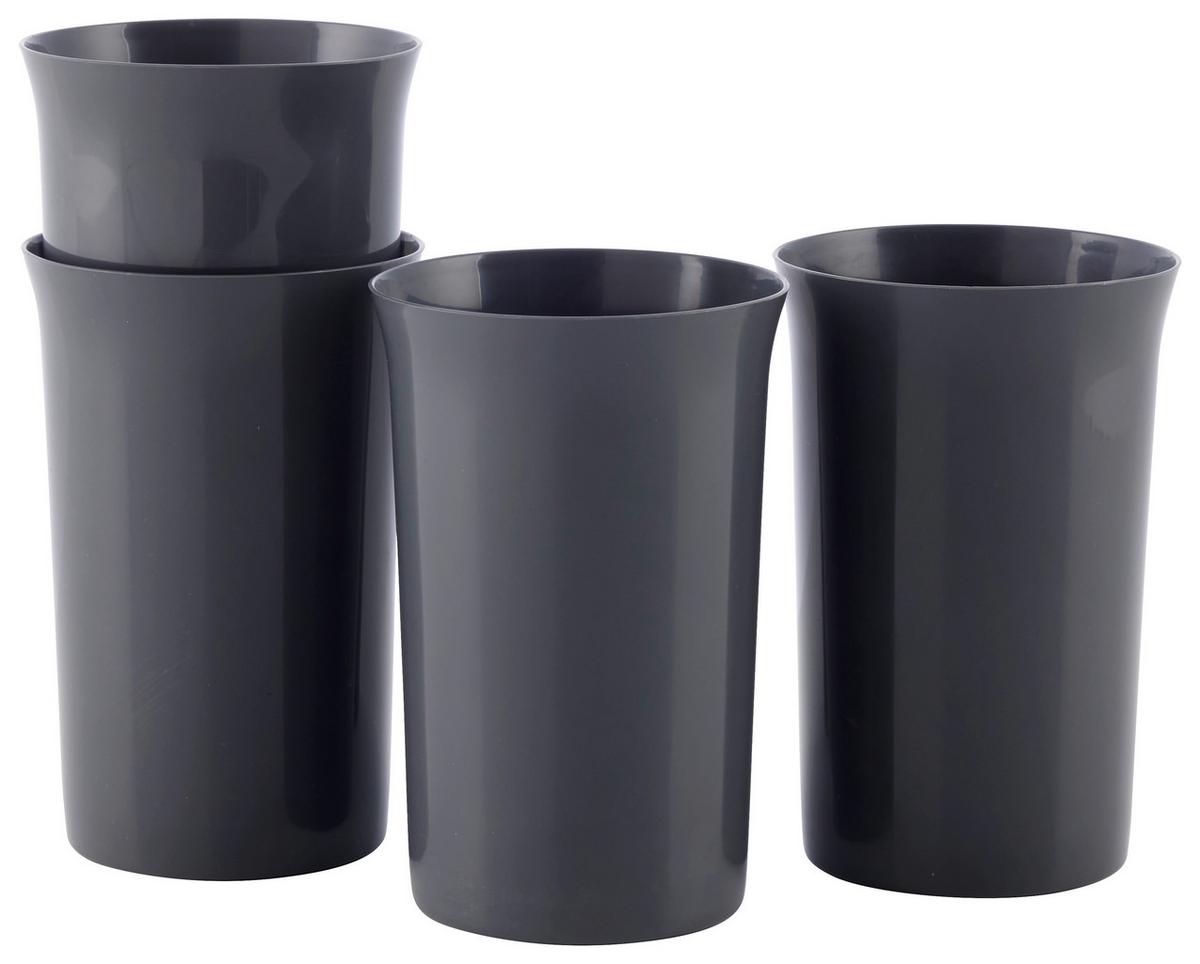 Sada hrnčekov 5-dielna - sivá, Modern, plast - Mömax