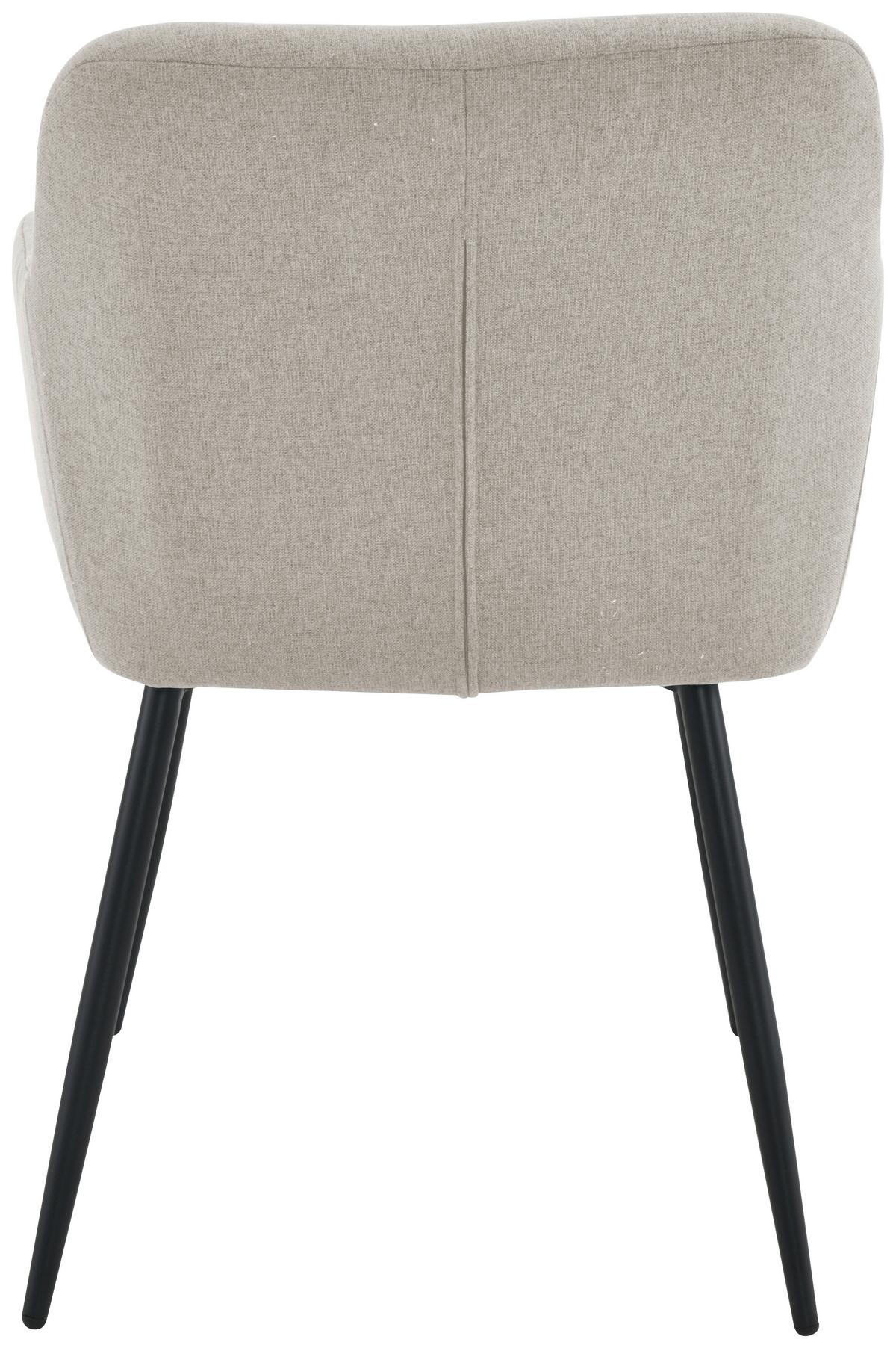 Armlehnstuhl Alessandro Webstoff Beige Gepolstert - Beige/Schwarz, MODERN, Holz/Textil (54/86/60cm) - Ondega