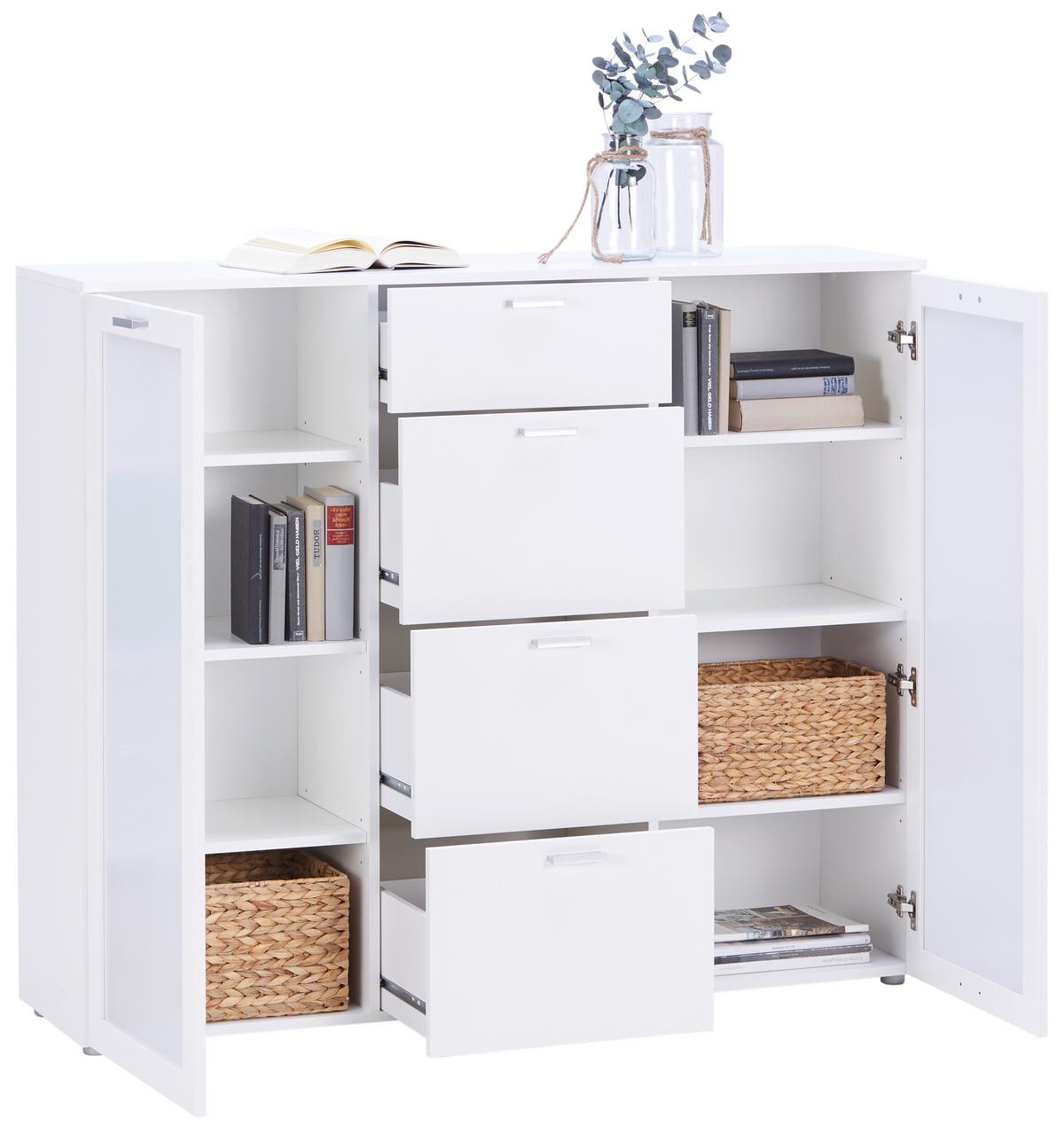 Kommode 135cm Xeno, Weiß Xeno "x2m A9 914" - MODERN (135/115/37cm)