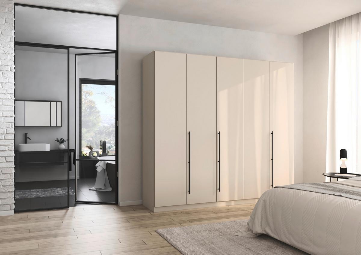 Kleiderschrank Safari B: 226 cm - Champagner/Grau, KONVENTIONELL, Holzwerkstoff (226/229/54cm)