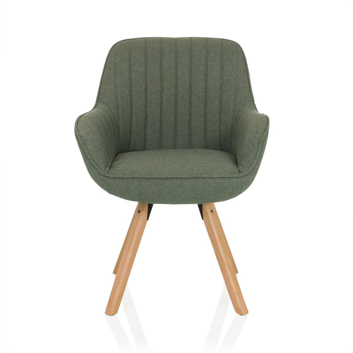 Armlehnstuhl Scandi Ted Mintgrau B: 56 cm - Mintgrau/Buchefarben, MODERN, Holz/Textil (56/84/62cm) - MID.YOU