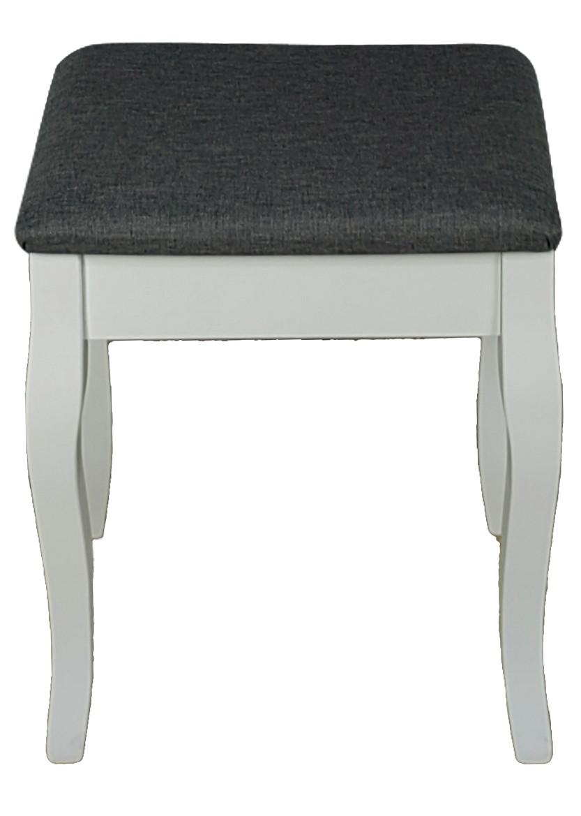 Hocker Vanessa Holz Weiß/ Anthrazit Sitz Gepolstert H:45 - Anthrazit/Weiß, MODERN, Holz/Holzwerkstoff (38/45/28cm)