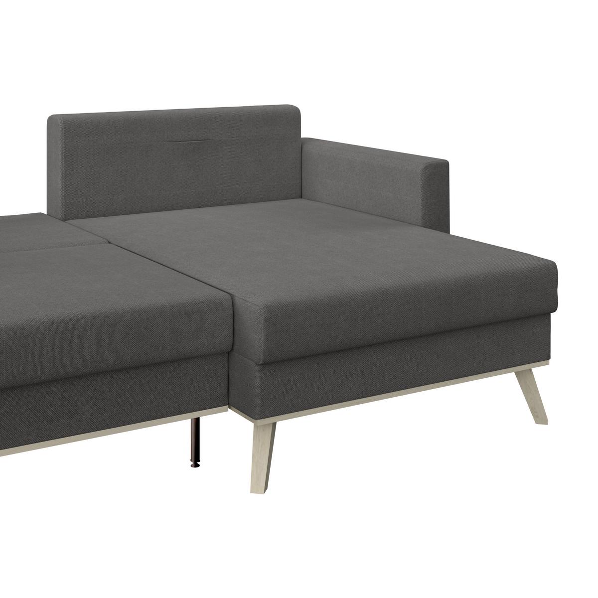 Ecksofa Carini - Eichefarben/Anthrazit, Basics, Textil (222/152cm)