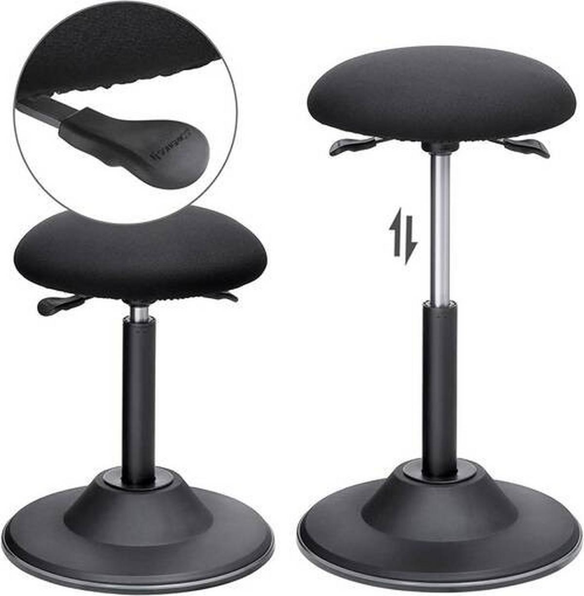 Bürohocker mit Schwingeffekt Schwarz, bis 120 kg - Schwarz, Basics, Kunststoff/Metall (41/70/41cm) - Boxxx
