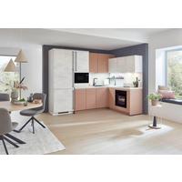 Eckküche Sidney/riga - Sandfarben/Koralle, Basics, Holzwerkstoff (288/185cm) - Vertico