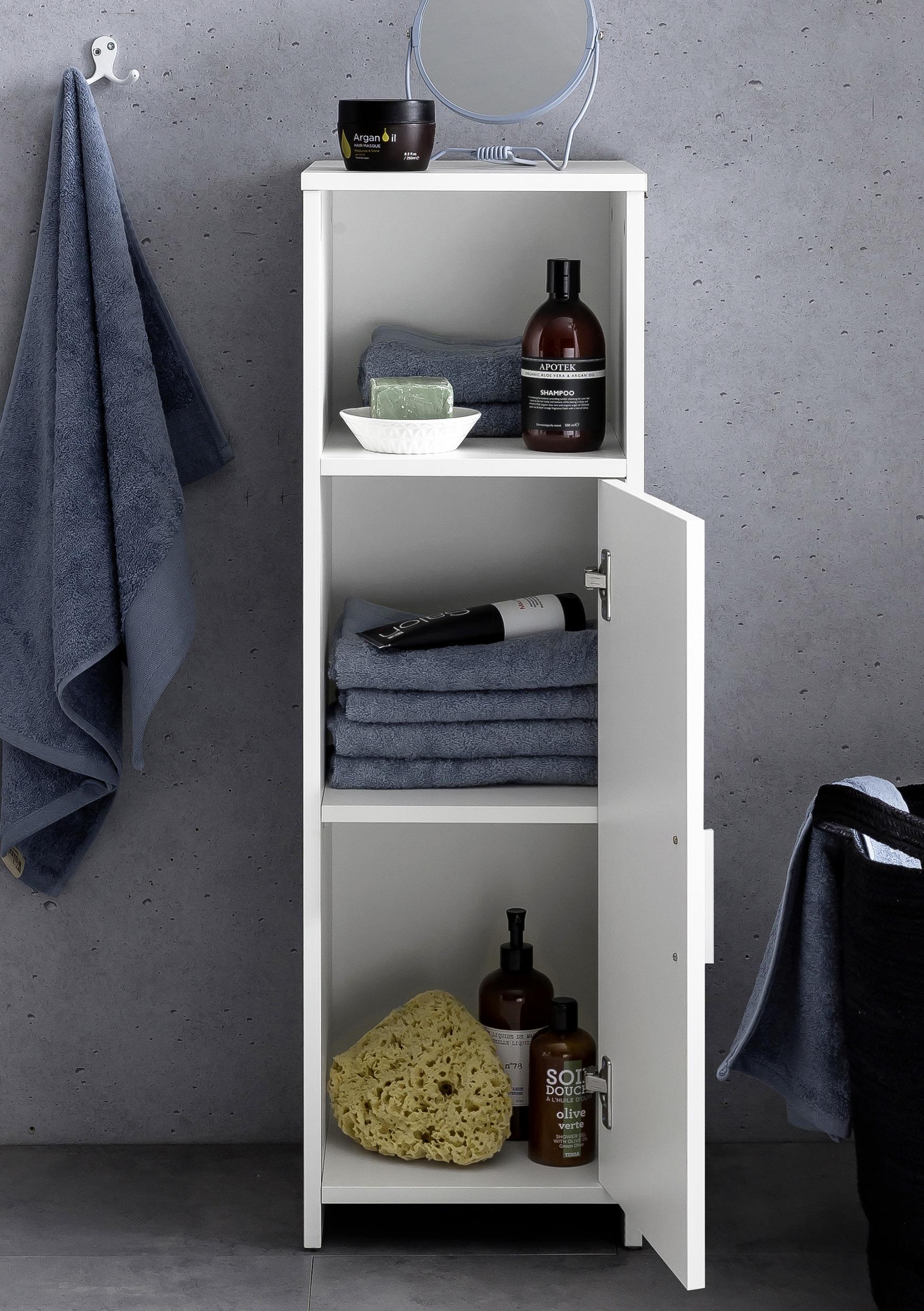 Seitenschrank WL5.753 in Weiß mit Alu-Griffleiste