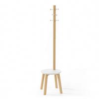 VEŠIAK NA ODEVY STOVIK - biela/prírodná farba, Basics, drevo (51/165cm) - Umbra