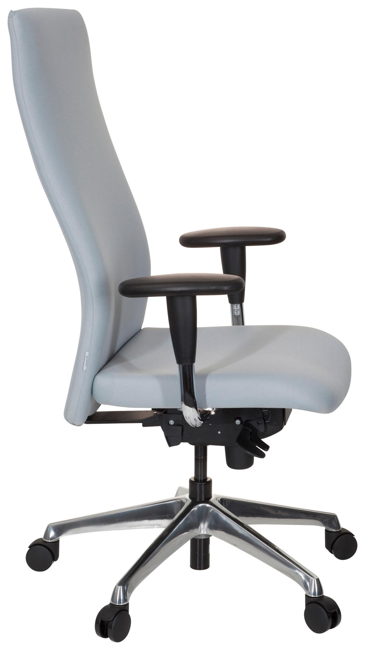 Drehstuhl Office-Tex Armstützen Grau Bis 120kg - Alufarben/Grau, MODERN, Kunststoff/Textil (58/131/54cm) - MID.YOU