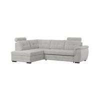 Ecksofa mit Schlaffunktion Falco new Silber 183x251 cm - Silberfarben/Schwarz, KONVENTIONELL, Textil (183/251cm) - Ondega