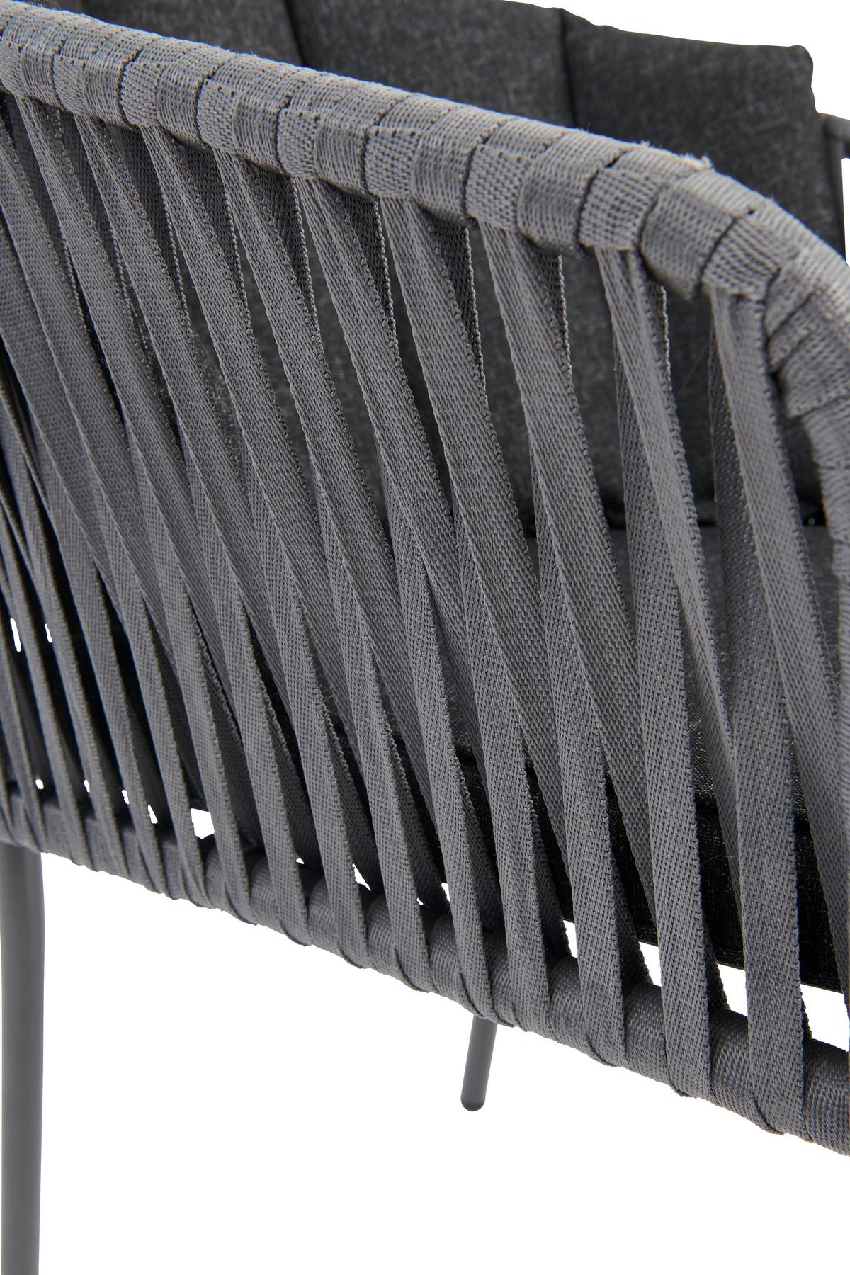 Gartensessel Zoe Metall / Kunststoff / Textil - Anthrazit/Schwarz, MODERN, Kunststoff/Textil (59/77,5/61cm) - Beldano