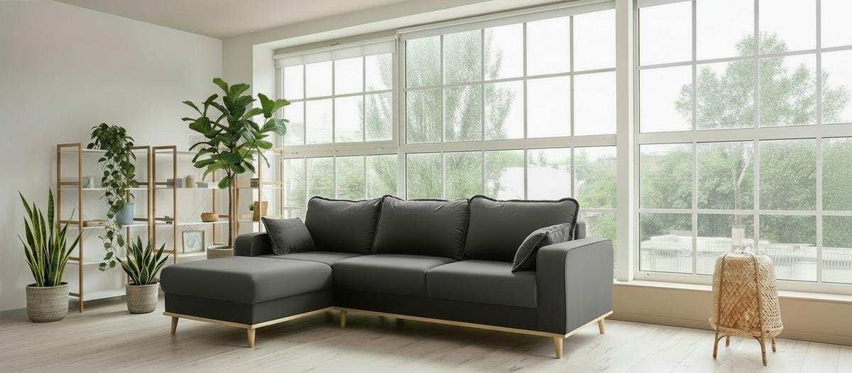 Ecksofa Beata Dunkelgrau S: 150x230 cm - Wengefarben/Dunkelgrau, Design, Textil (150/230cm) - Livetastic