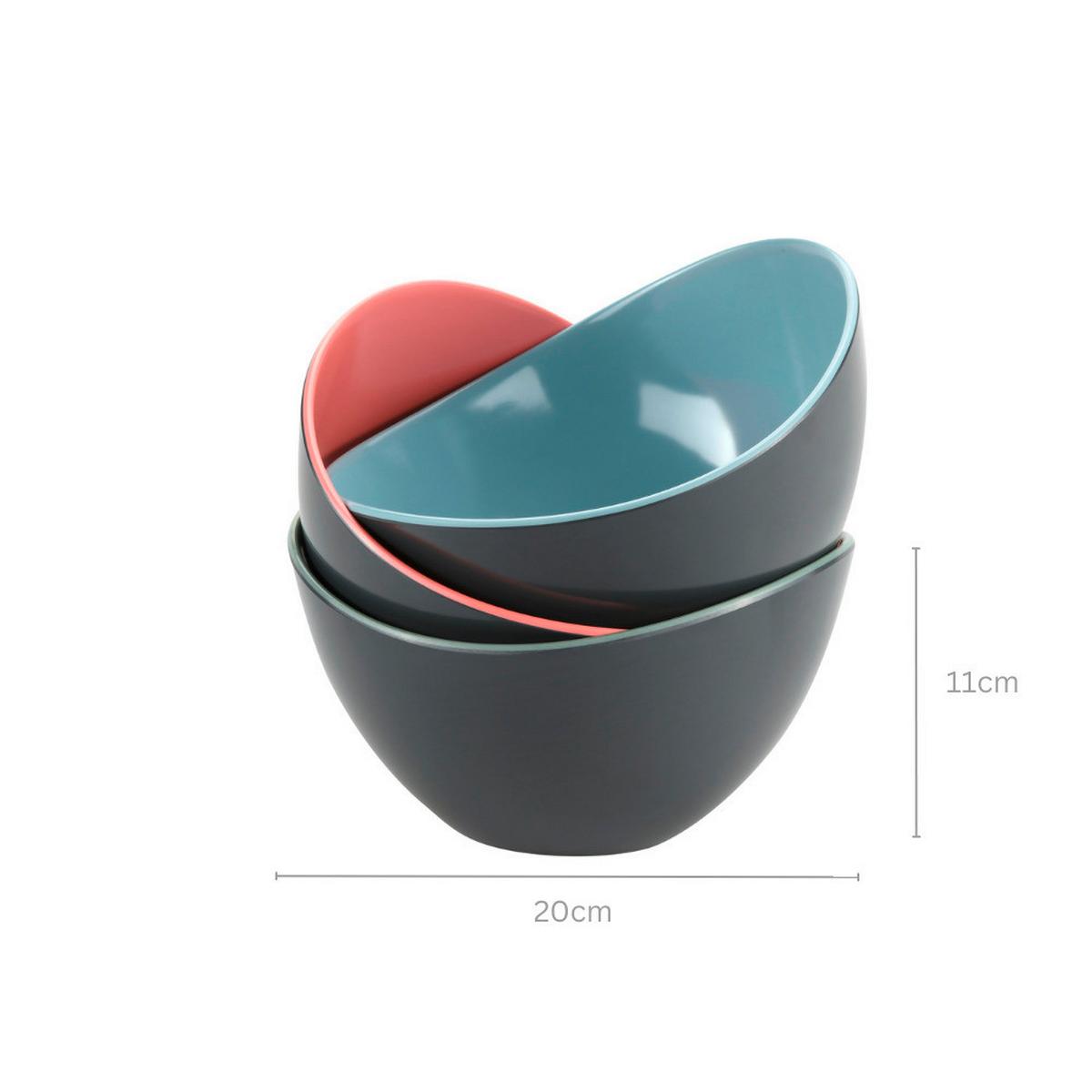 Obstschale 3-Teiliges Set - Pastellblau/Altrosa, Basics, Kunststoff (20/12/11cm) - Kesper