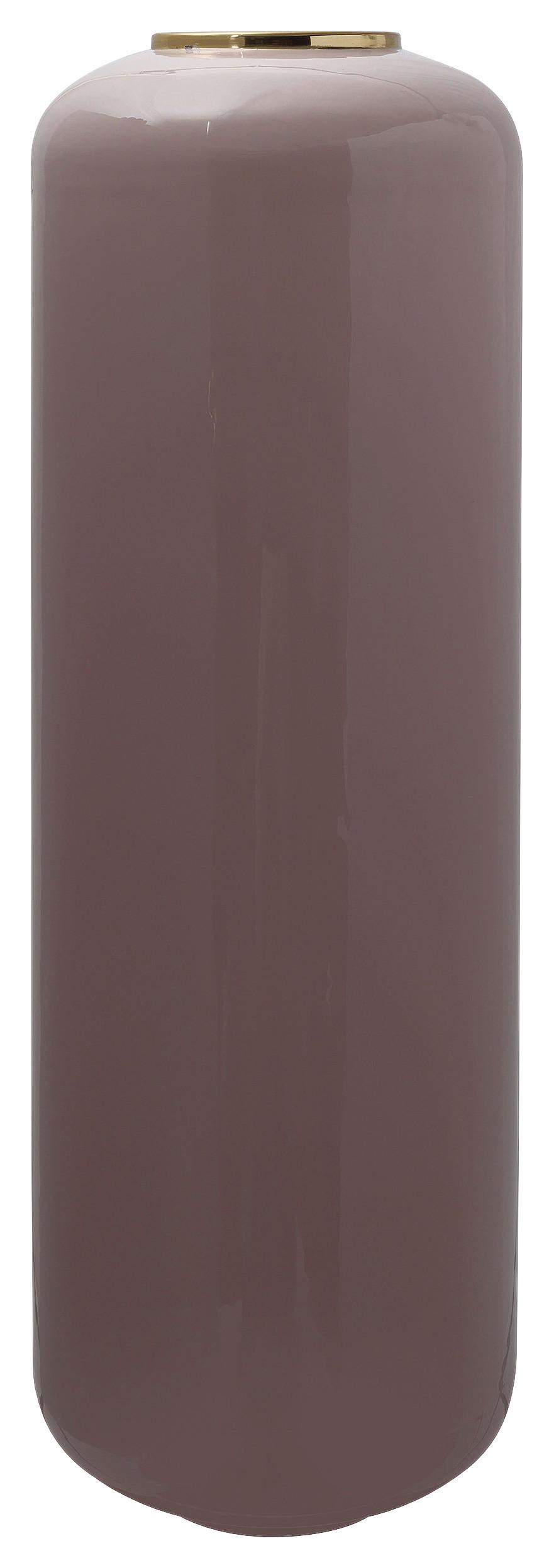 Bodenvase Art Deco Goldfarben Altrosa, D: 30 Cm - Goldfarben/Altrosa, Trend, Metall (30/91cm) - Kayoom