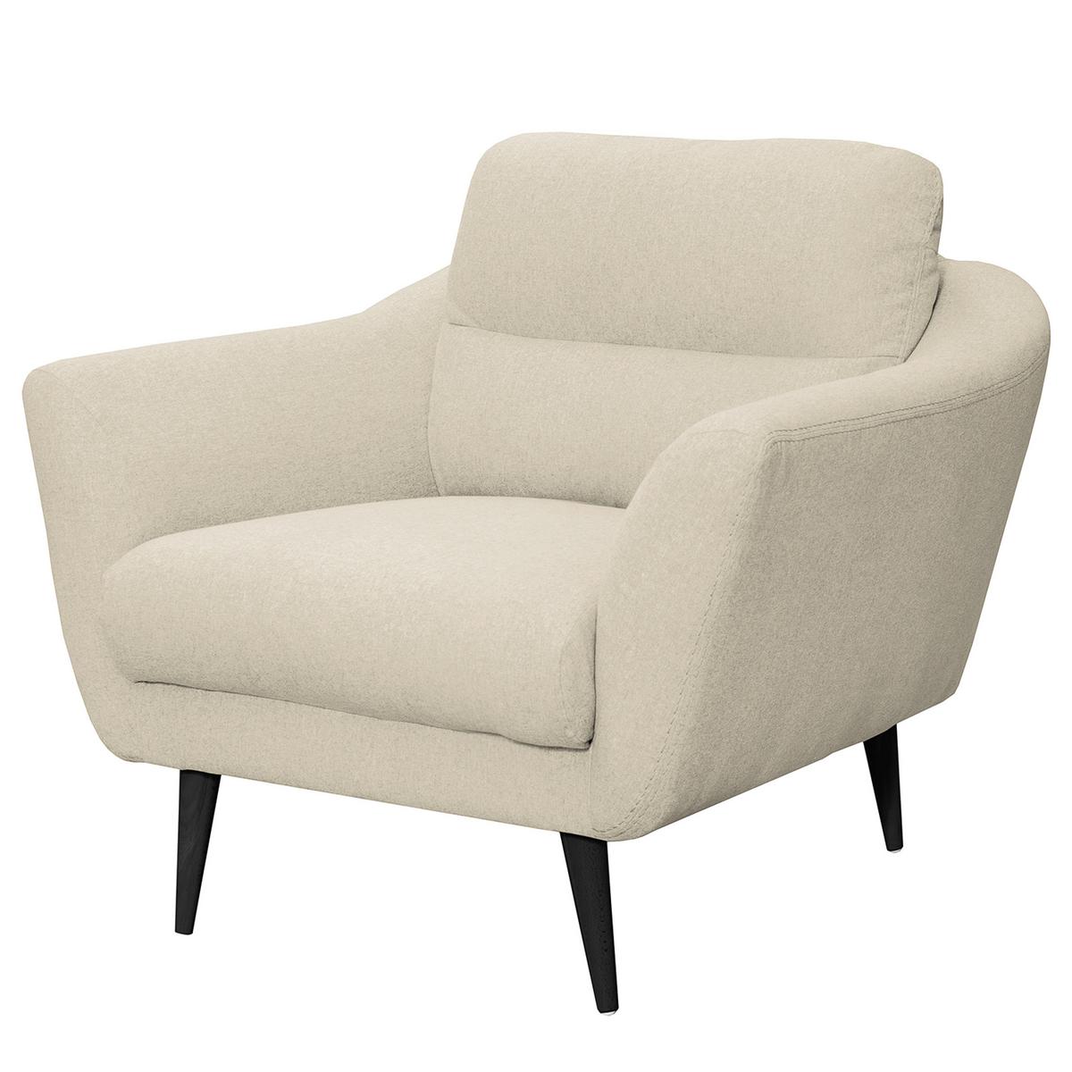 Sessel Tromso Creme B: 92 cm - Creme/Schwarz, Design, Textil (92/87/88cm) - Livetastic