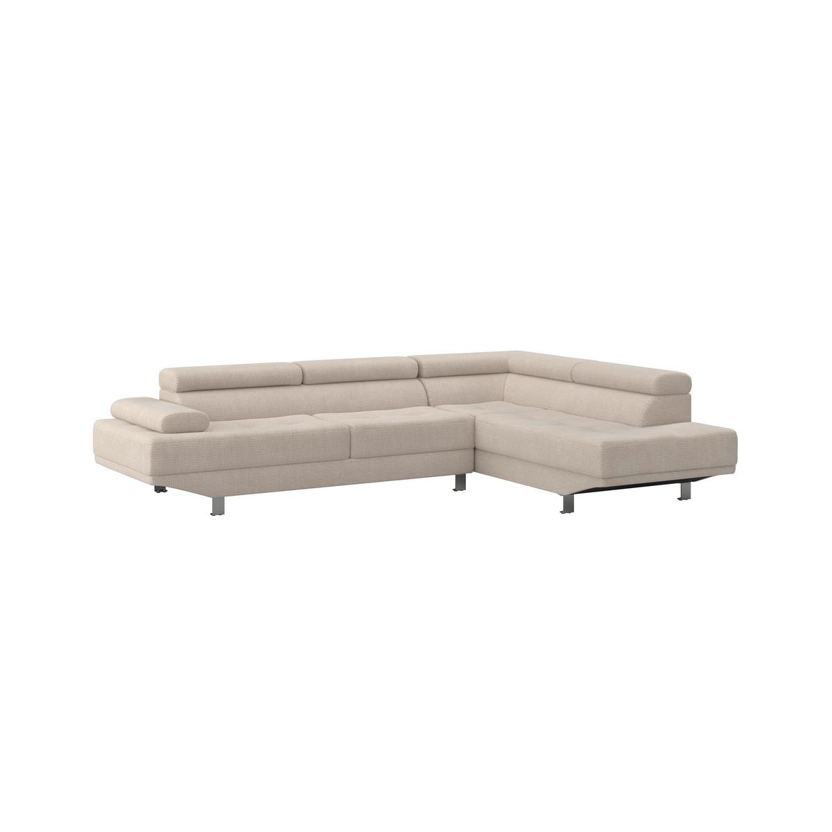 Sedací souprava EMELY, krémová - krémová/barvy nerez oceli, Moderní, kov/dřevo (267/70/195cm) - Bessagi Home