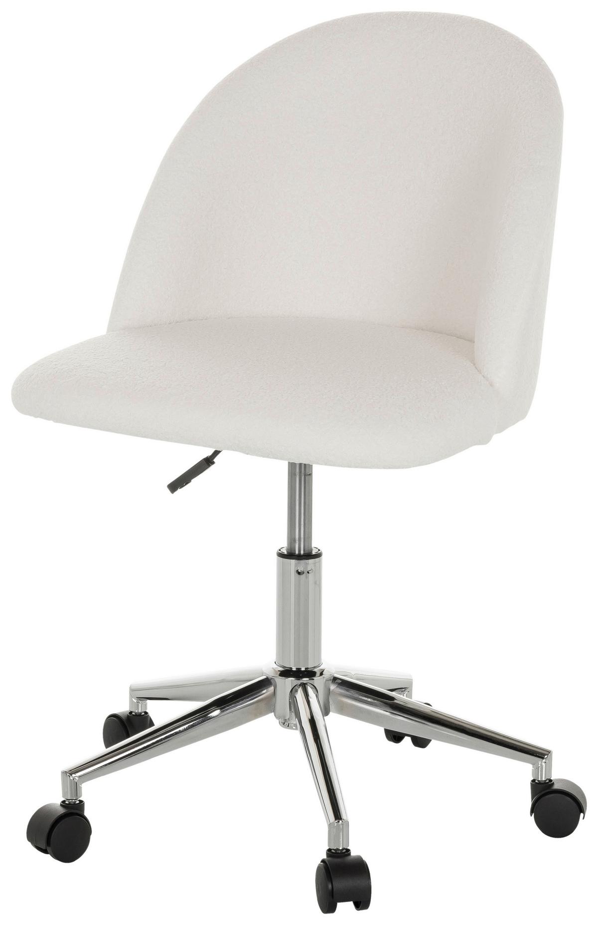 Drehstuhl Solao Ted - Chromfarben/Weiß, Basics, Kunststoff/Textil (49/77-87/55cm) - MID.YOU