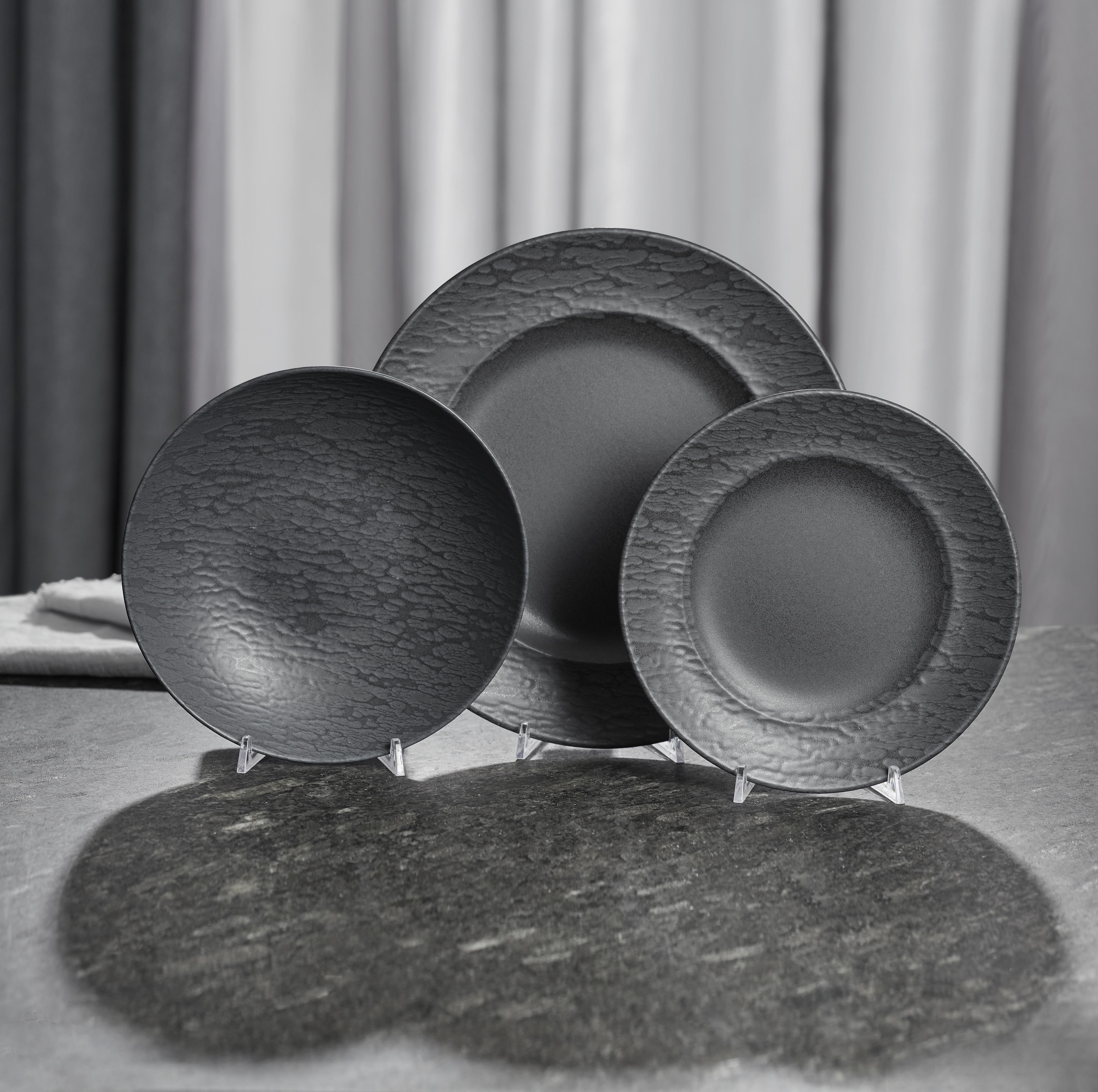 Jedálenský Servis Black Vintage, 12-Dielny - čierna, Moderný, keramika (1/1/1cm) - Premium Living