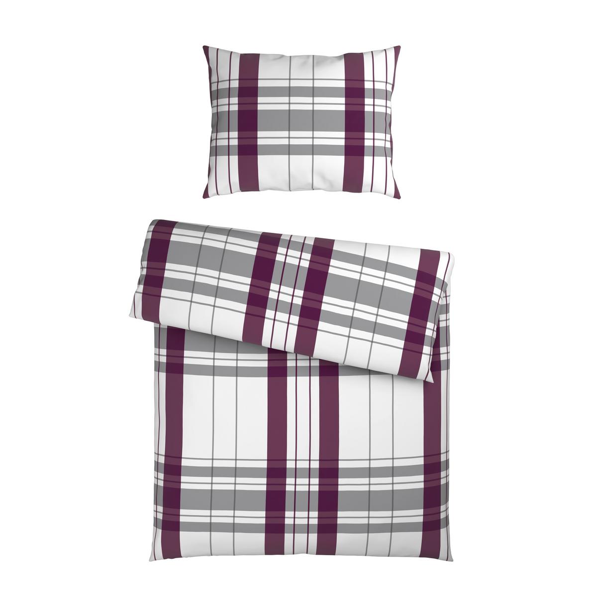 Bettwäsche Stockholm - Beere/Grau, MODERN, Textil - Luca Bessoni