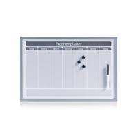 Memoboard Wochenplan Grau Weiß B: 59 cm - Alufarben/Weiß, Basics, Holzwerkstoff/Metall (59/40/1,5cm) - Zeller Present