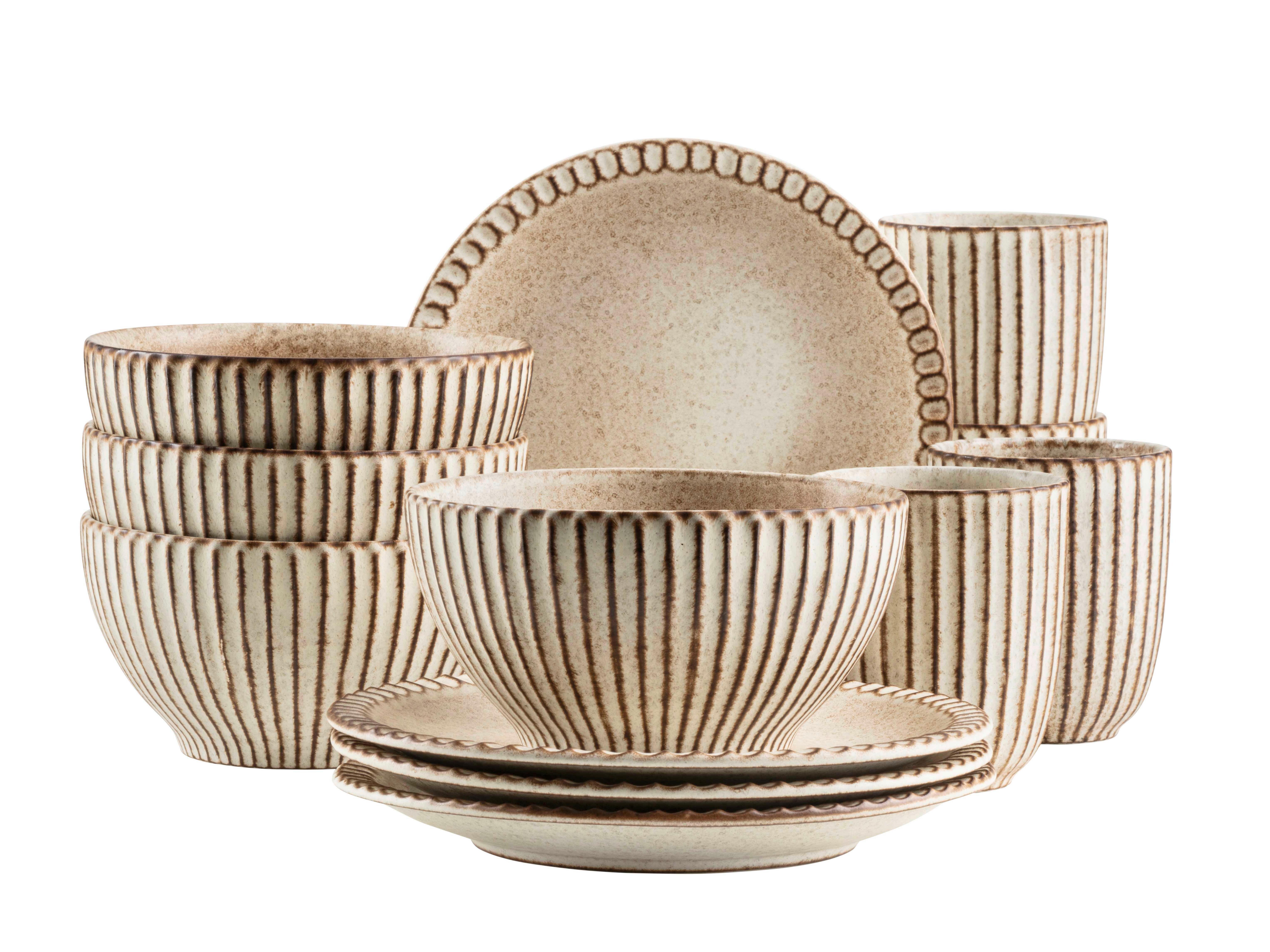 Frühstückserviceset 12 -Teilig. Keramik, Beige - Beige, Basics, Keramik - Mäser