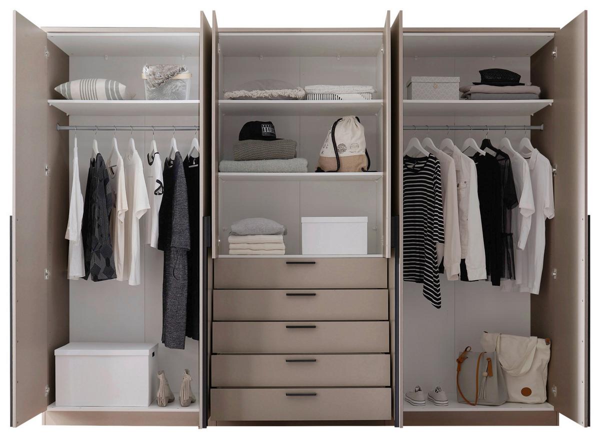 Drehtürenschrank mit Schubladen 270cm Arnis - Kaschmir, KONVENTIONELL, Holzwerkstoff (270/210/52cm) - James Wood