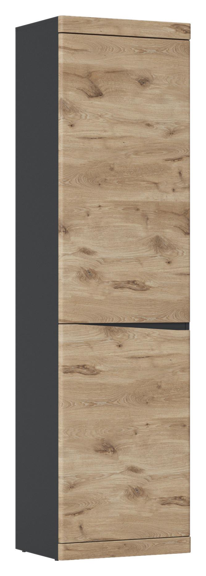 Garderobenschrank Spring Anthrazit/Eiche Dekor B: 54 cm - MODERN, Holzwerkstoff (54/196,6/39,9cm)