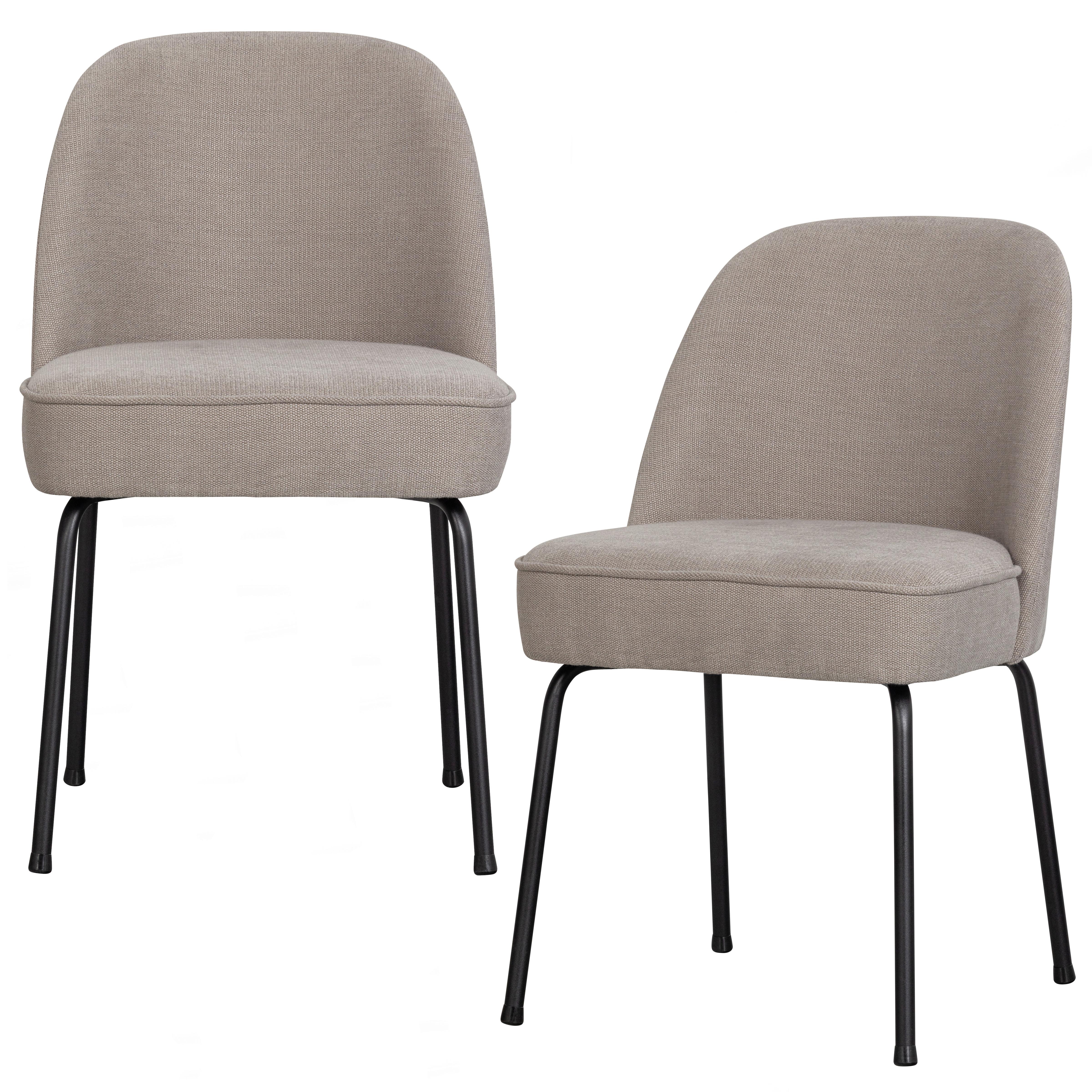 Stuhl-Set Vogue Schwarz/Sandfarben B: 50cm - Sandfarben/Schwarz, MODERN, Textil/Metall (50/83/57cm) - Livetastic