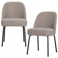 Stuhl-Set Vogue Schwarz/Sandfarben B: 50cm - Sandfarben/Schwarz, MODERN, Textil/Metall (50/83/57cm) - Livetastic