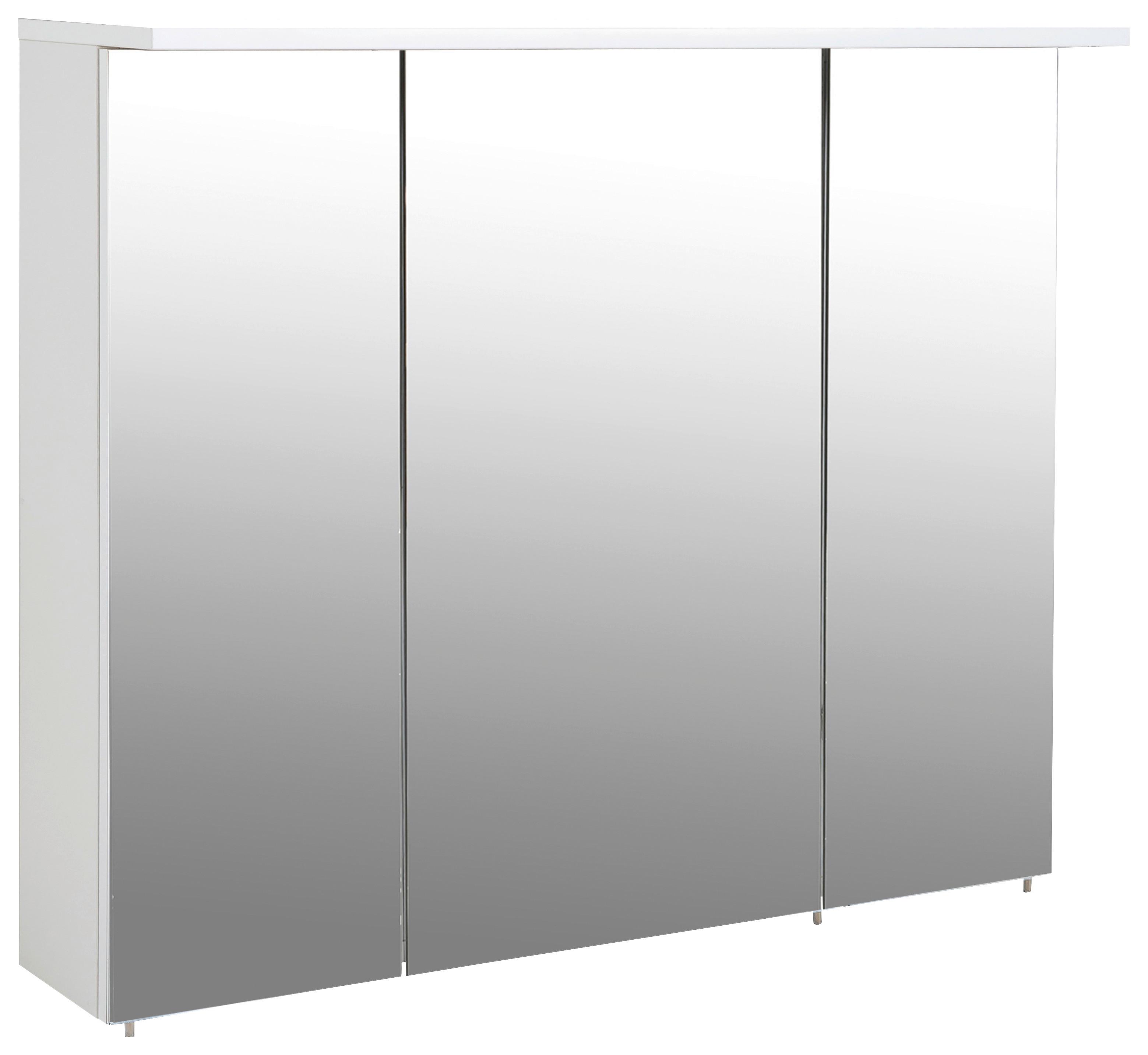 Spiegelschrank Profil 900 3 Türen, Weiß - Weiß Hochglanz/Weiß, MODERN, Glas/Holzwerkstoff (90/72,3/16cm) - MID.YOU