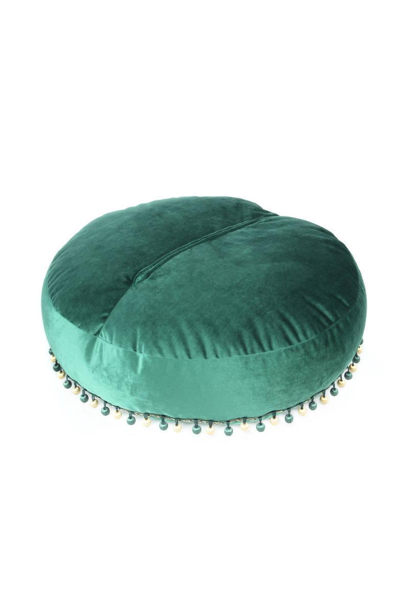 Pouf Taj Mahal Dxh: 65x25 cm Samt Grün mit Reißverschluss