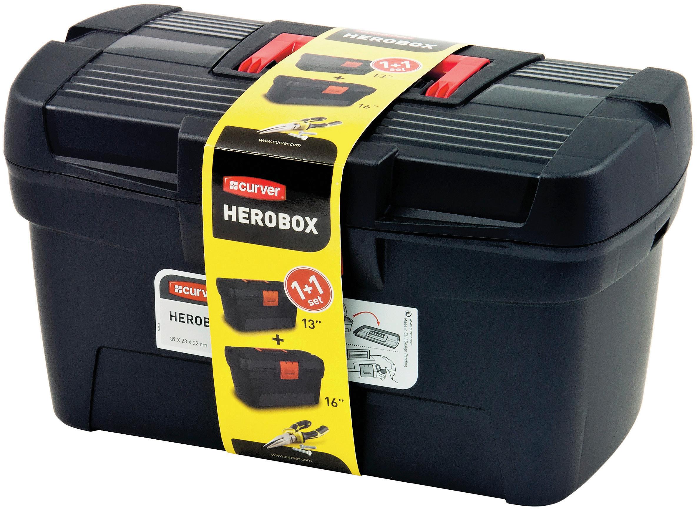 Szerszámos Táska Herobox Basic 2db - fekete/piros, műanyag