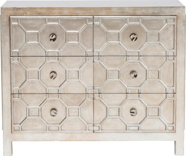Kommode 108 cm Alhambra, Silberfarben - Silberfarben, Trend, Holzwerkstoff (108/88/38cm) - Kare-Design