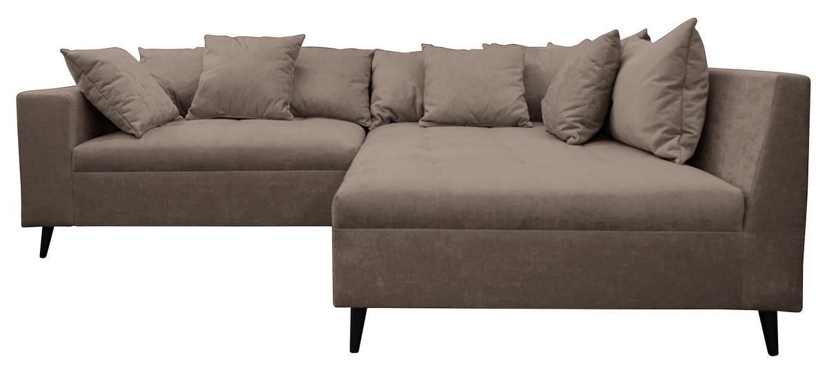 Ecksofa Pruno, Braun S: 247x174 Cm - Schwarz/Braun, Design, Textil (247/174cm) - MID.YOU