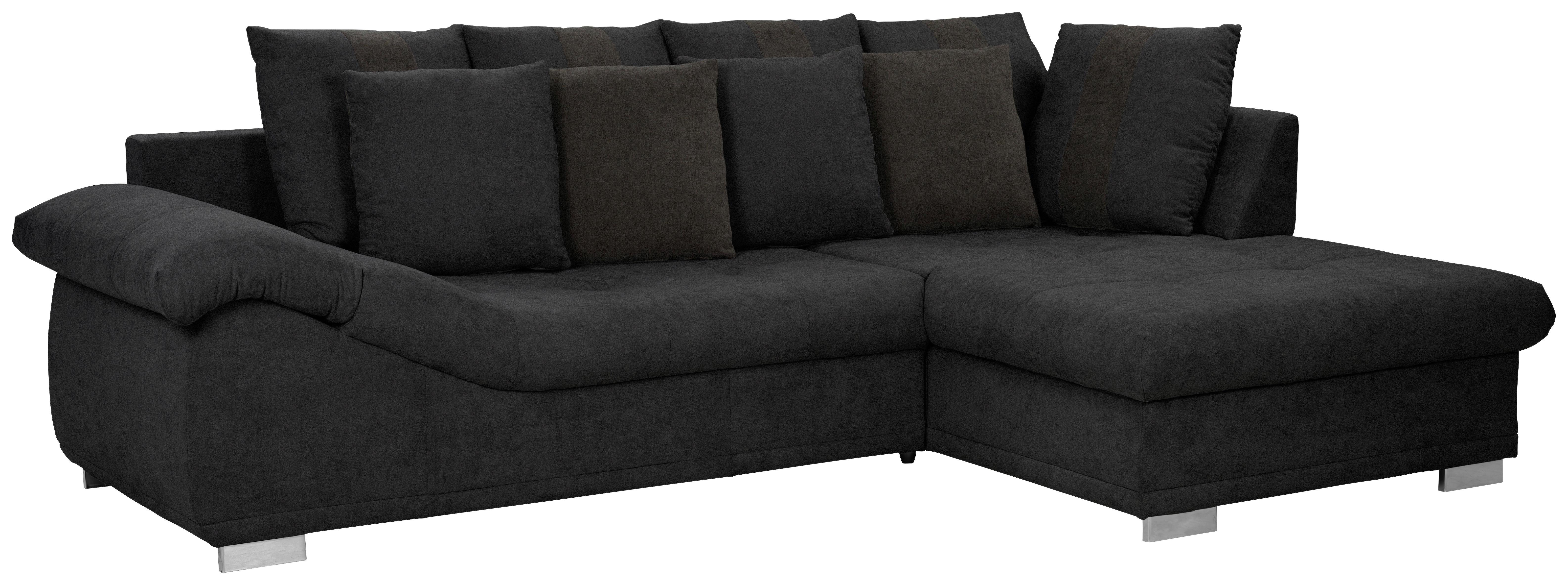 Sedací Souprava Swing Černá, Pravý Roh - černá/barvy chromu, Moderní, kov/textil (290/193cm) - MID.YOU