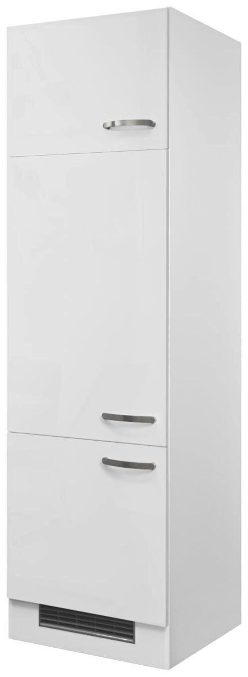 Szekrény Beépíthető Gépekhez Alba - fehér/magasfényű fehér, Modern, faalapú anyag (60/200/57cm)