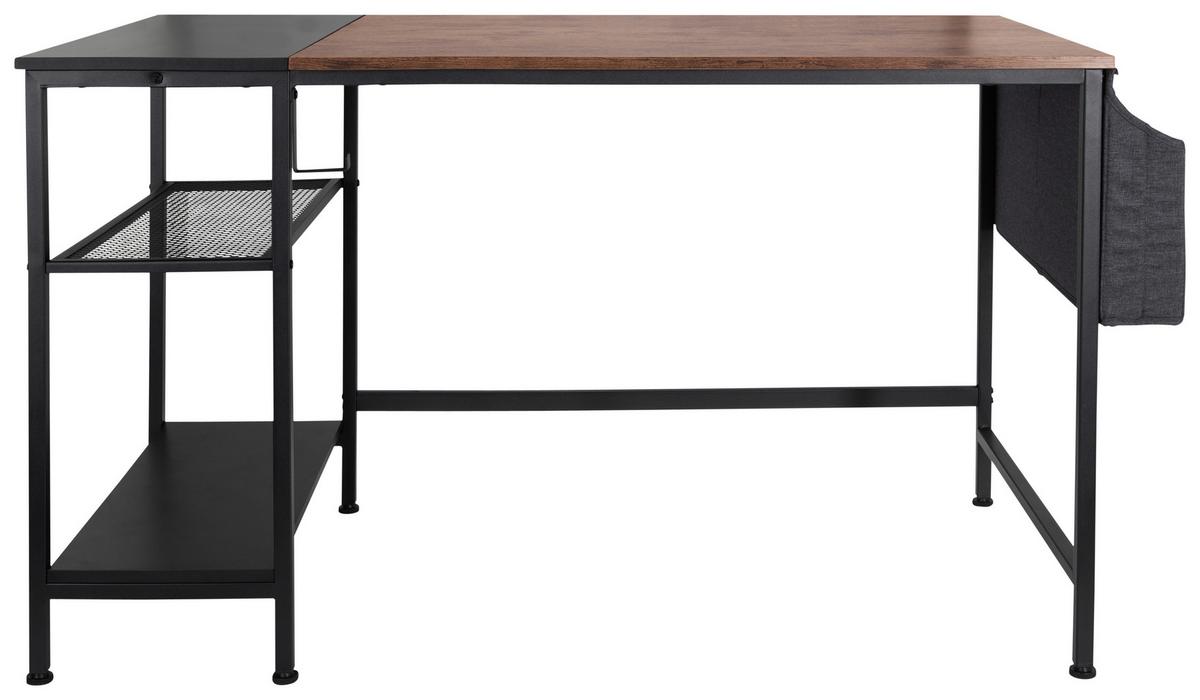 Schreibtisch B 60cm H 76cm Workspace Braun/schwarz - Schwarz/Braun, Basics, Holzwerkstoff/Metall (120/60/76cm) - MID.YOU