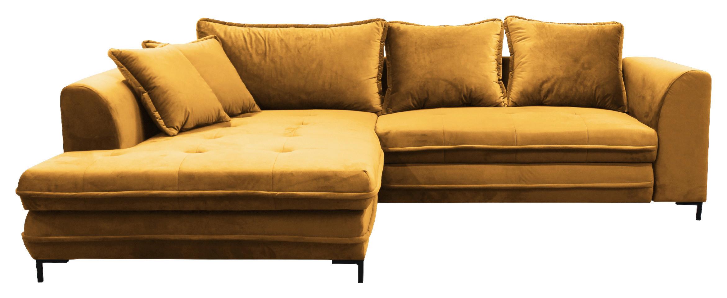 Eckschlafsofa mit Schlaffunktion BELLO Gelb - Gelb/Beige, Design, Textil (187/277cm) - P & B