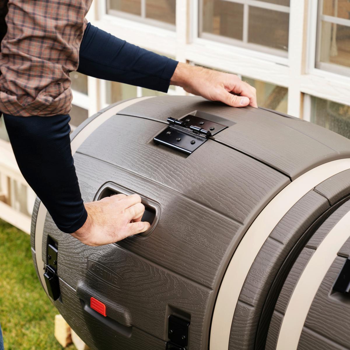 Komposter Doppelkomposter Fass 380l - Schwarz, Basics, Kunststoff (165/109/79cm)